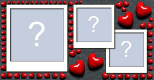 Linda moldura de corações com 3 fotos dos seus álbuns!