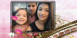 Bela moldura de florzinhas rosa. Faça a sua!