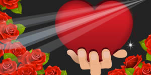 Linda moldura romântica de coração com rosas vermelhas. Faça a sua!