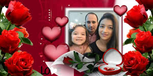 Moldura com tema romântico. Escolha uma foto do seu álbum e faça a sua! 