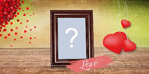 Linda moldura de amor com corações e porta retrato de madeira! Faça a sua...