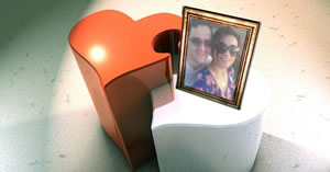 Moldura de corações com porta retratos