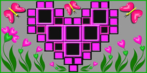 Moldura com Corações Feitos com Foto Sua e + 11 Amigos