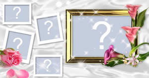 Moldura para 5 fotos com flores!