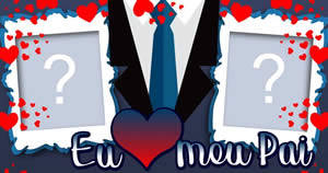 Linda moldura do dia dos pais para 2 fotos, escolha uma foto do seu álbum com seu pai e crie a sua! 