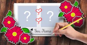 Moldura de duas fotos com nome. Como ficaria a Sua? Moldura de duas fotos com nome. Como ficaria a Sua?