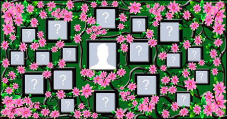 Foto collage con fiori rosa e 18 amici!