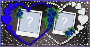 Linda Moldura de Corações com Rosinhas Azuis. Faça a Sua!