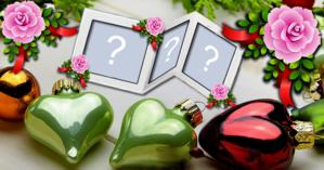 Bella cornice di Natale con fiori. Scegli 3 foto e crea le tue!