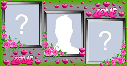 Roses photo frame with two friends!