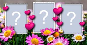 Linda Moldura de Florzinhas com 3 Fotos do seu Albúm. Faça a Sua!