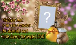 Frame with PASCOA message. Which photo would you put?