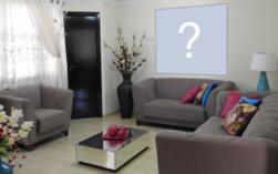 Coloque sua foto preferida na parede de uma linda sala de estar Coloque sua foto preferida na parede de uma linda sala de estar