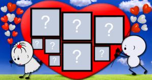 Moldura Coração apaixonado com 8 Fotos. Faça o seu!