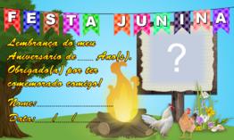 Lembrancinha de Aniversário Tema Festa Junina para imprimir e preencher!