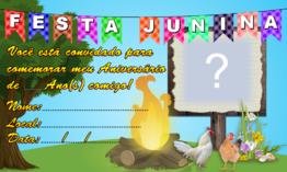 Convite de Aniversário Tema Festa Junina para imprimir e preencher!