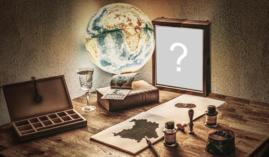 Coloque sua Foto em uma Mesa de Escritório do Século XX