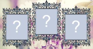 Moldura para 3 fotos e fundo de flores