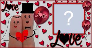 Moldura LOVE para noivado e casamento. Coloque uma foto!