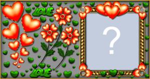 Cadru frumos cu flori și inimi. Pune-ți poza!