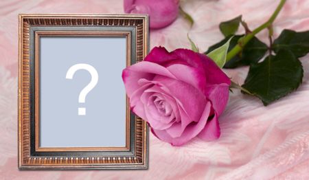 Rama foto frumoasă cu trandafir roz. Adăugaţi Vă fotografia!