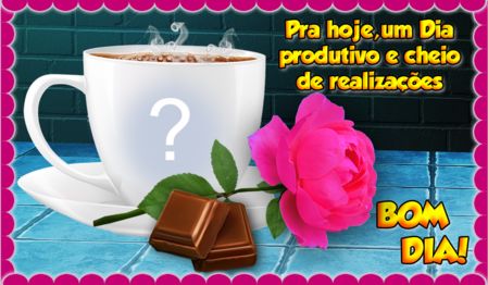 Moldura de Bom Dia com foto estampada na xícara!