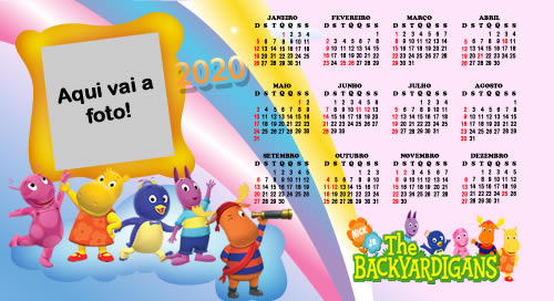 Calendario digital 2020 dos Backyardigans. Adicione uma foto!