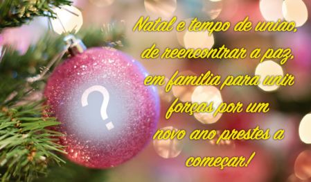 Moldura com mensagem de Natal. Adicione uma foto para fazer a sua!
