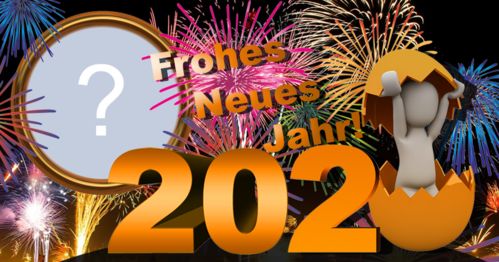 WÜNSCHEN SIE ALLEN EIN GLÜCKLICHES NEUES JAHR 2020. ADDIEREN SIE IHR FOTO!