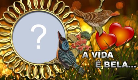 Moldura de passarinhos com uma frase. Adicione a sua foto!