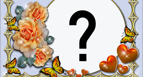 Trandafir frumos Cadru cu pasăre și fluturi. Adăugați-vă fotografia!