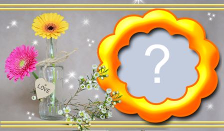 Frame with flower in the vase. Add your photo!