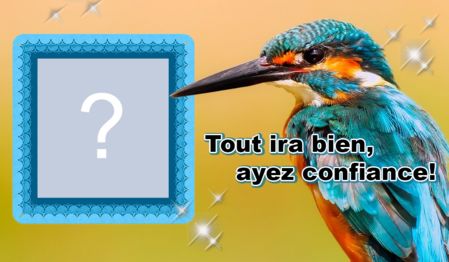 Beau cadre d'espoir avec un petit oiseau. Ajoutez une photo!