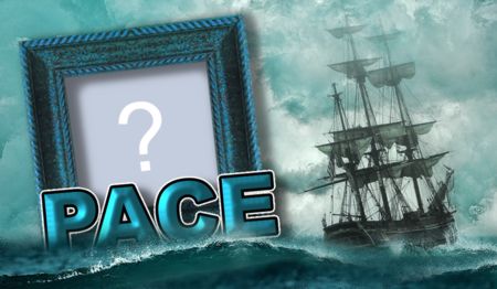 Bella cornice con la parola Pace sull'acqua. Aggiungi una tua foto!