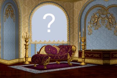 Crie uma montagem com sua foto no quarto do Palacio.