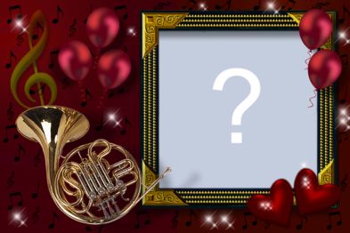 Linda Moldura com instrumento musical. Adicione uma foto!