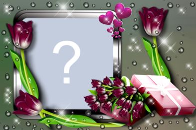 Linda Moldura com Caixa de Tulipas. Adicione uma foto!