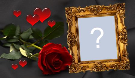 Frumoasă ramă de trandafir roșu cu inimi mici. Adăugați-vă fotografia!