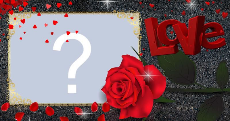 Bella cornice per foto con una bella rosa! Aggiungi la tua foto!