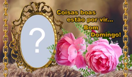 Moldura com uma linda frase para alegrar seu Domingo. Adicione uma foto!