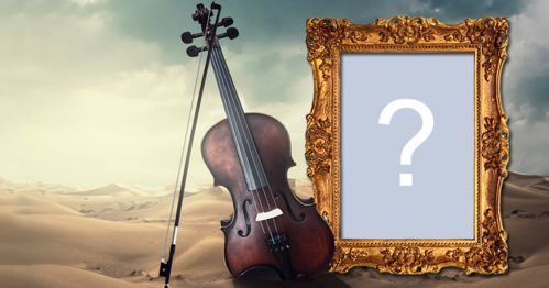 Adicione sua foto preferida em uma linda montagem com violino e moldura dourada!