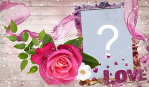 Linda moldura romântica com foto preto e branca!