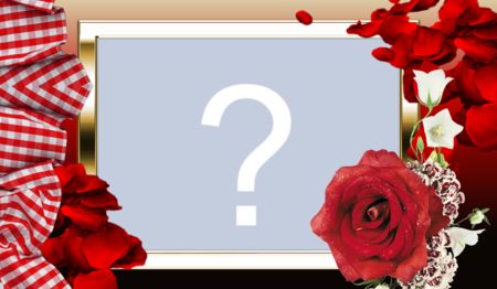 Moldura de rosa vermelha. escolha uma foto e crie a sua!