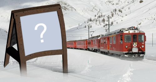 Moldura com metrô na neve. Adicione uma foto!