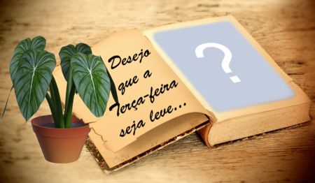 Moldura com frase de Terça feira. Adicione a sua foto!