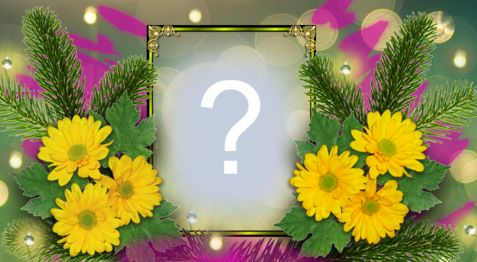 Coloque a sua foto nesta linda moldura com flores amarelas!