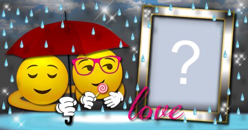 Linda moldura com casal de Smileys. Adicione a sua foto!