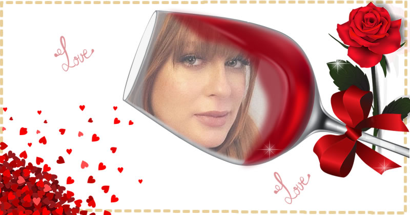 Moldura com foto na taça de vinho!