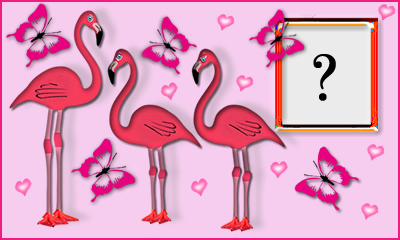 Moldura com Flamingos. Adicione uma foto para fazer a sua!