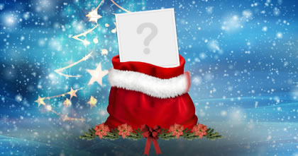 Moldura de Natal com foto dentro do saco de presentes